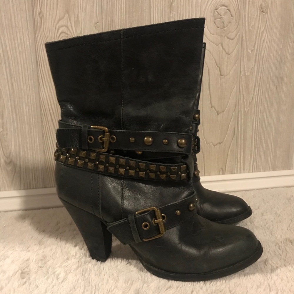 Black studded boots